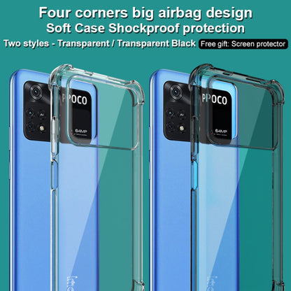 For Xiaomi Poco M4 Pro 4G Global imak TPU Phone Case with Screen Protector(Transparent Black) - Xiaomi Cases by imak | Online Shopping UK | buy2fix