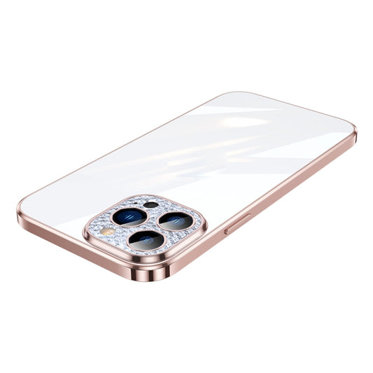 For iPhone 12 Pro Max SULADA Diamond Lens Protector Plated Frosted Case(Pink) - iPhone 12 Pro Max Cases by SULADA | Online Shopping UK | buy2fix