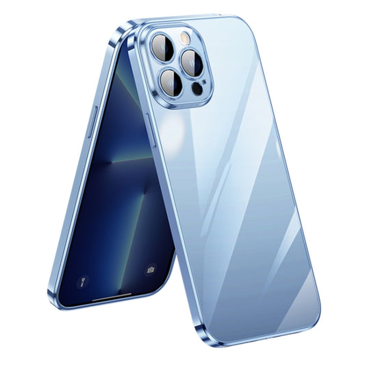 For iPhone 12 Pro SULADA Lens Protector Plated Clear Case(Sierra Blue) - iPhone 12 / 12 Pro Cases by SULADA | Online Shopping UK | buy2fix