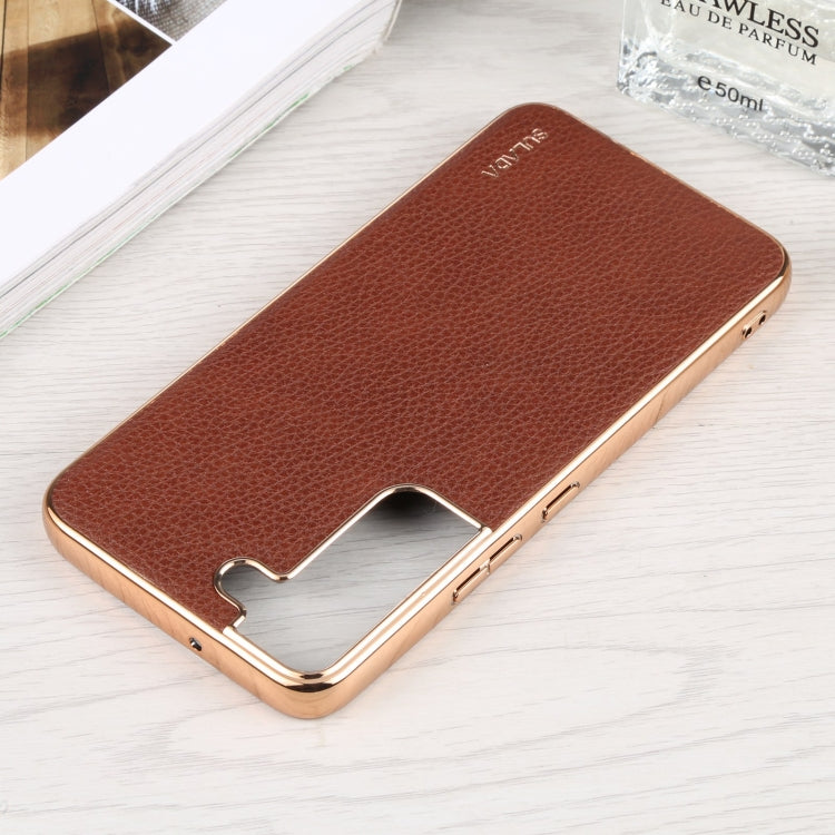For Samsung Galaxy S22 5G SULADA Shockproof TPU + Handmade Leather Phone Case(Brown) - Galaxy S22 5G Cases by SULADA | Online Shopping UK | buy2fix