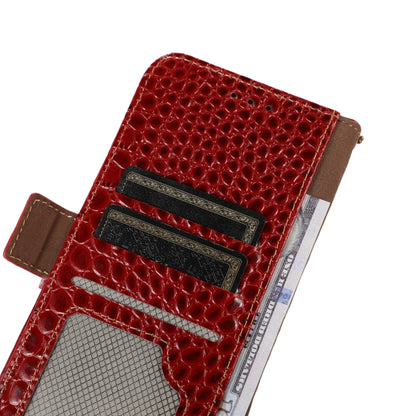 For Samsung Galaxy S21 FE 5G Crocodile Top Layer Cowhide Leather Phone Case(Red) - Galaxy Phone Cases by buy2fix | Online Shopping UK | buy2fix