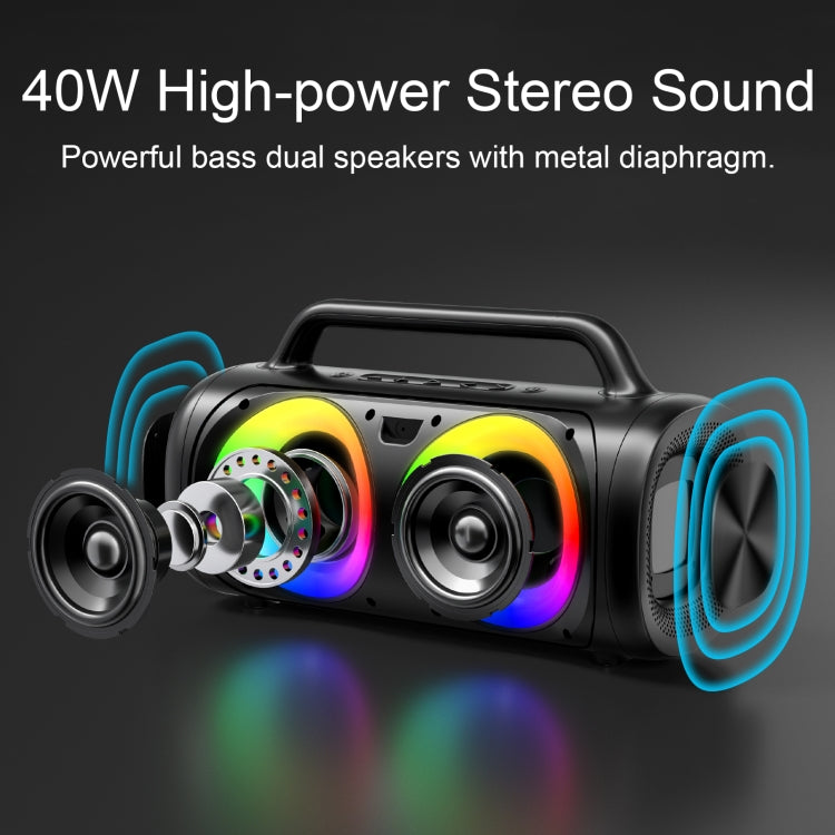 JOYROOM JR-MW02 40W Bluetooth Wireless Speaker with RGB Lights - Desktop Speaker by JOYROOM | Online Shopping UK | buy2fix