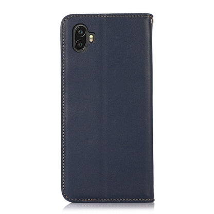 For Samsung Galaxy Xcover6 Pro KHAZNEH Nappa Top Layer Cowhide Leather Phone Case(Blue) - Galaxy Phone Cases by buy2fix | Online Shopping UK | buy2fix