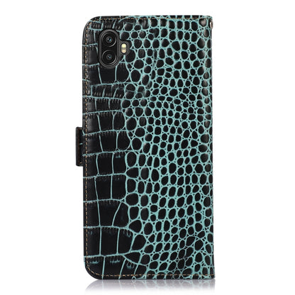 For Samsung Galaxy Xcover6 Pro Crocodile Top Layer Cowhide Leather Phone Case(Green) - Galaxy Phone Cases by buy2fix | Online Shopping UK | buy2fix