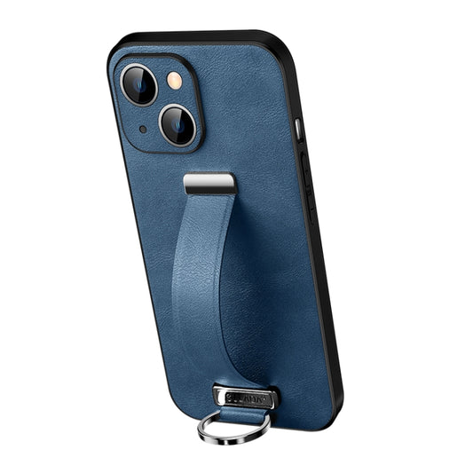 For iPhone 13 SULADA Cool Series PC + Leather Texture Skin Feel Shockproof Phone Case (Blue) - iPhone 13 Cases by SULADA | Online Shopping UK | buy2fix