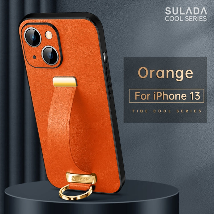 For iPhone 13 SULADA Cool Series PC + Leather Texture Skin Feel Shockproof Phone Case (Orange) - iPhone 13 Cases by SULADA | Online Shopping UK | buy2fix