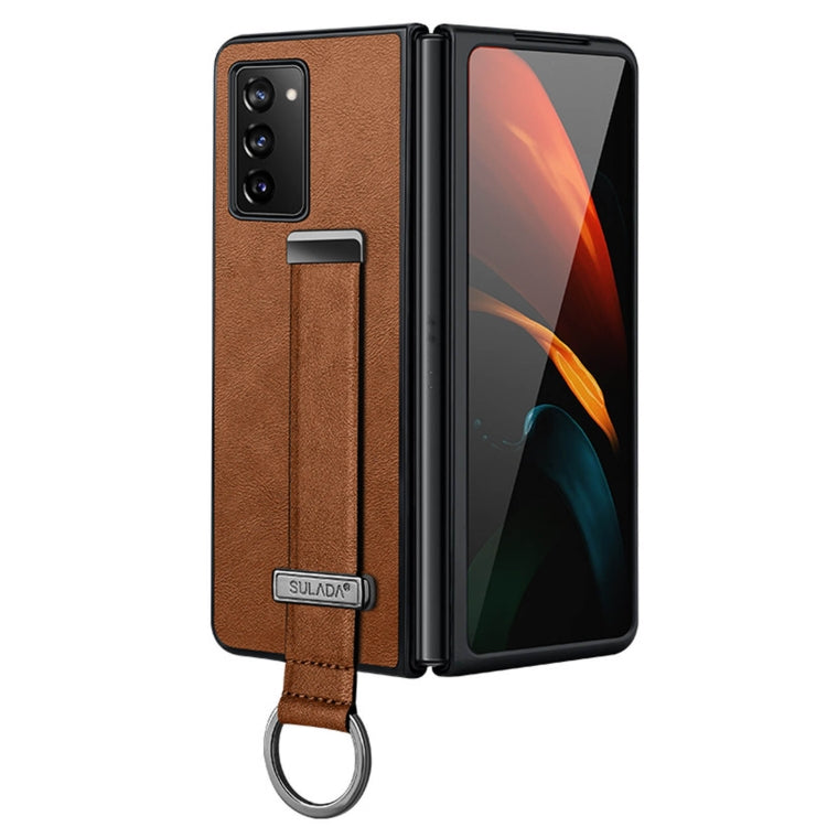 For Samsung Galaxy Z Fold2 SULADA Cool Series PC + Leather Texture Skin Feel Shockproof Phone Case(Brown) - Galaxy Phone Cases by SULADA | Online Shopping UK | buy2fix