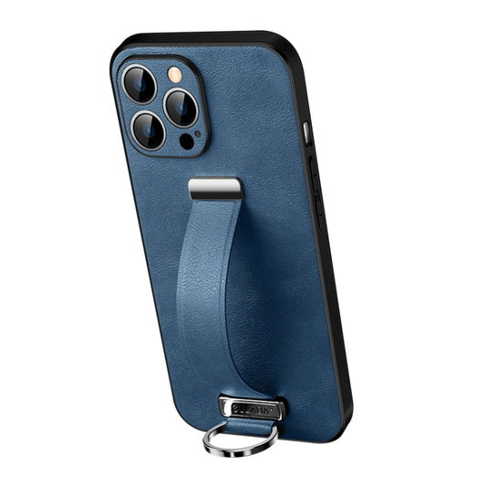 For iPhone 12 Pro SULADA Cool Series PC + Leather Texture Skin Feel Shockproof Phone Case (Blue) - iPhone 12 / 12 Pro Cases by SULADA | Online Shopping UK | buy2fix