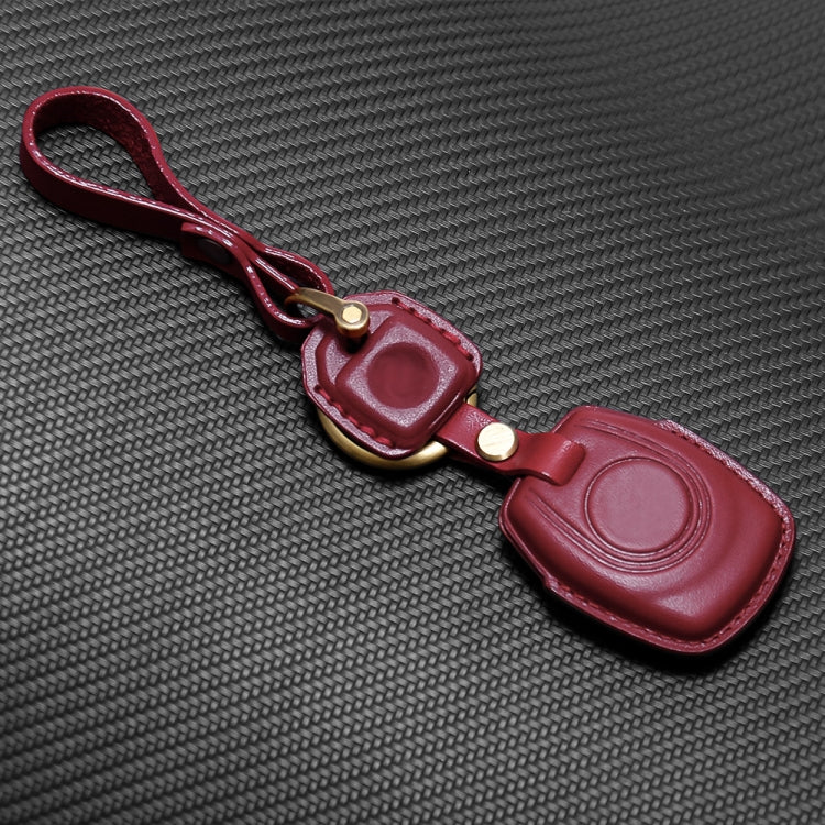 HP-A009 Motorcycle Cowhide Leather Induction Key Protective Cover for Harley Sportster S(Red) - In Car by buy2fix | Online Shopping UK | buy2fix