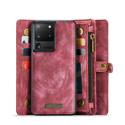 For Galaxy S20 Plus CaseMe Detachable Multifunctional Horizontal Flip Leather Case, with Card Slot & Holder & Zipper Wallet & Photo Frame(Red) - Samsung Accessories by CaseMe | Online Shopping UK | buy2fix