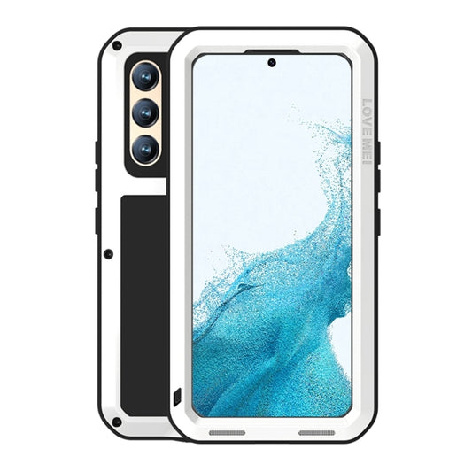 For Samsung Galaxy S22  LOVE MEI Metal Shockproof Waterproof Dustproof Protective Phone Case with Glass(White) - Galaxy S22 5G Cases by LOVE MEI | Online Shopping UK | buy2fix