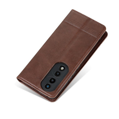 For Honor 70 AZNS Magnetic Calf Texture Flip Leather Phone Case(Dark Brown) - Honor Cases by AZNS | Online Shopping UK | buy2fix