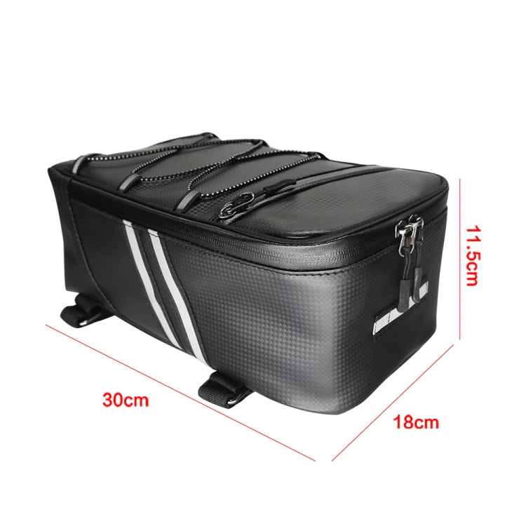 Motorcycle Waterproof PU Leather Rack Rear Carrier Bag, Capacity: 8L with Rain Cover - In Car by buy2fix | Online Shopping UK | buy2fix