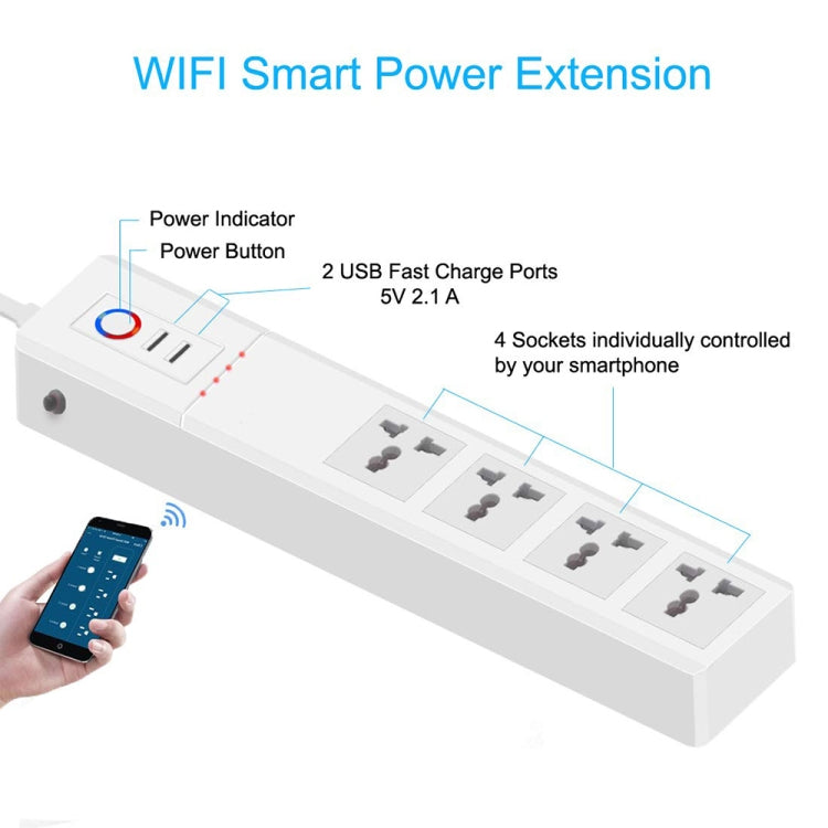 ZigBee 16A SM-SO306-M 4 Holes + 2 USB Multi-purpose Smart Power Strip(AU Plug) - Consumer Electronics by buy2fix | Online Shopping UK | buy2fix