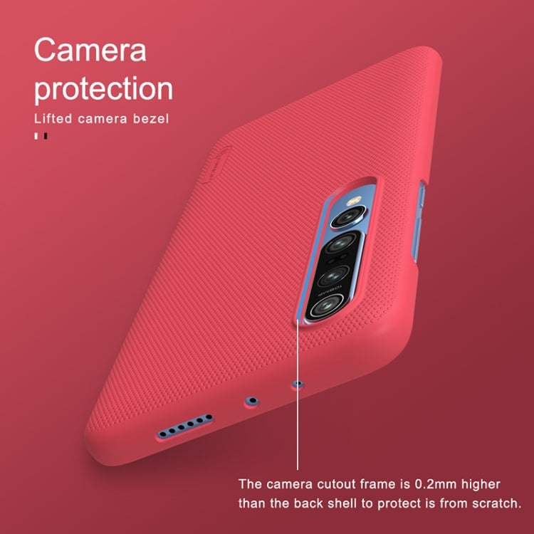 For Xiaomi Mi 10 5G / Mi 10 Pro 5G NILLKIN Frosted Concave-convex Texture PC Case(Red) - Xiaomi Cases by NILLKIN | Online Shopping UK | buy2fix