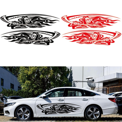 2 PCS/Set D-435 Grim Reaper Pattern Car Modified Decorative Sticker(Black) - In Car by buy2fix | Online Shopping UK | buy2fix