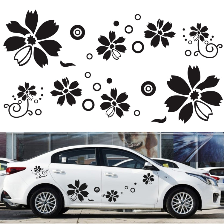 2 PCS/Set D-510 Flowers Pattern Car Modified Decorative Sticker(Blue) - In Car by buy2fix | Online Shopping UK | buy2fix