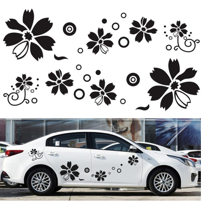 2 PCS/Set D-510 Flowers Pattern Car Modified Decorative Sticker(Blue) - In Car by buy2fix | Online Shopping UK | buy2fix