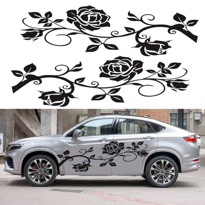 2 PCS/Set D-545 Rose Pattern Car Modified Decorative Sticker(Purple) - In Car by buy2fix | Online Shopping UK | buy2fix