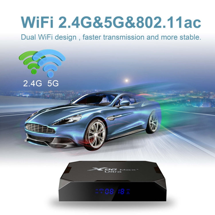 X96 Max+ Ultra 4GB+32GB Amlogic S905X4 8K Smart TV BOX Android 11.0 Media Player, Plug Type:US Plug - Consumer Electronics by buy2fix | Online Shopping UK | buy2fix