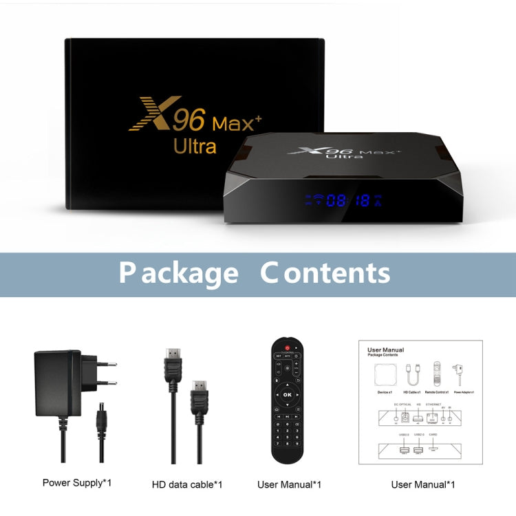 X96 Max+ Ultra 4GB+64GB Amlogic S905X4 8K Smart TV BOX Android 11.0 Media Player, Plug Type:EU Plug - Consumer Electronics by buy2fix | Online Shopping UK | buy2fix