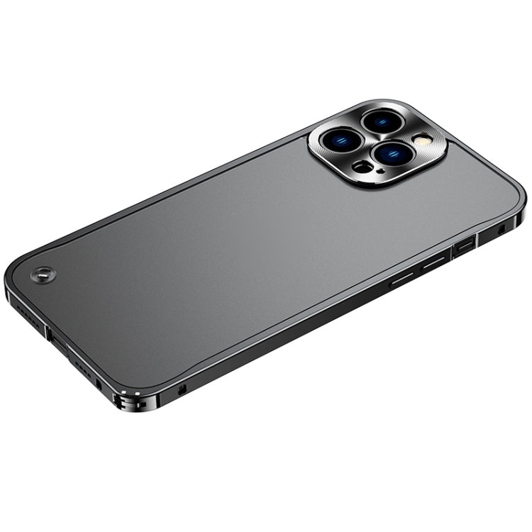 For iPhone 14 Pro Metal Frame Frosted PC Shockproof Phone Case(Black) - iPhone 14 Pro Cases by buy2fix | Online Shopping UK | buy2fix