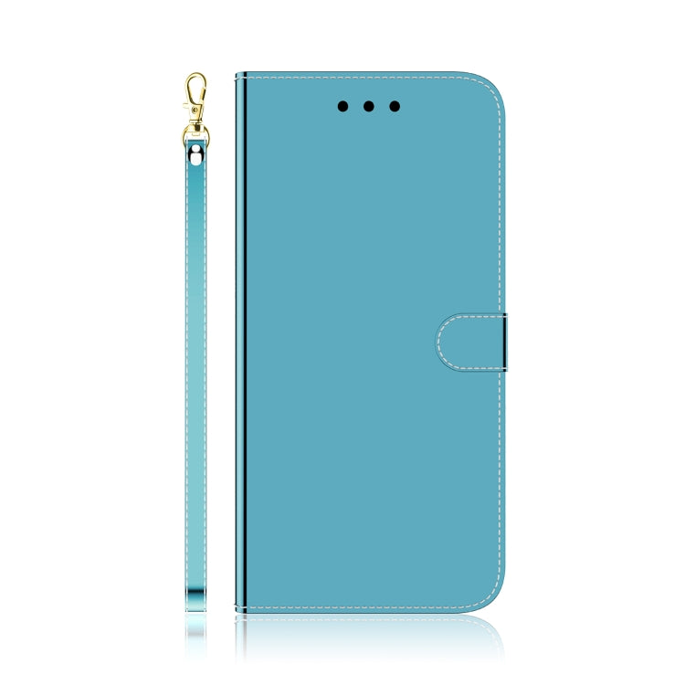 For Huawei P40 lite Imitated Mirror Surface Horizontal Flip Leather Case with Holder & Card Slots & Wallet & Lanyard(Blue) - Mobile Accessories by buy2fix | Online Shopping UK | buy2fix