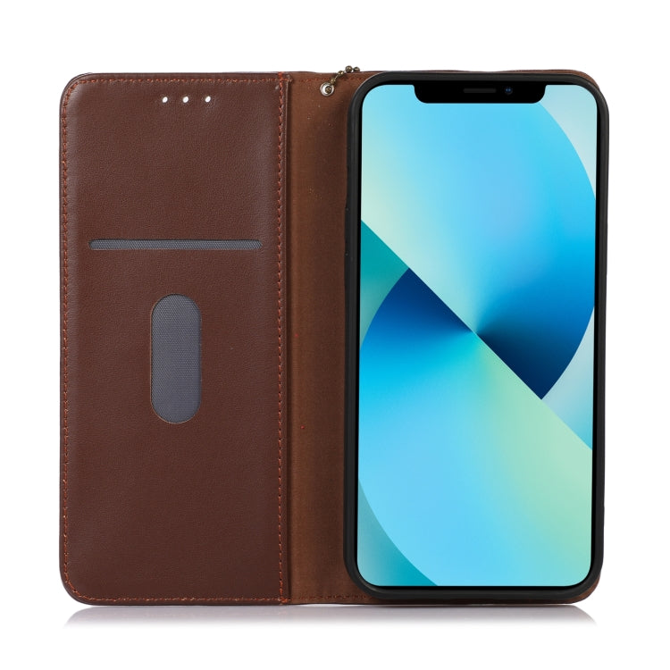 For Samsung Galaxy M13 4G Global KHAZNEH Nappa Top Layer Cowhide Leather Phone Case(Brown) - Galaxy Phone Cases by buy2fix | Online Shopping UK | buy2fix