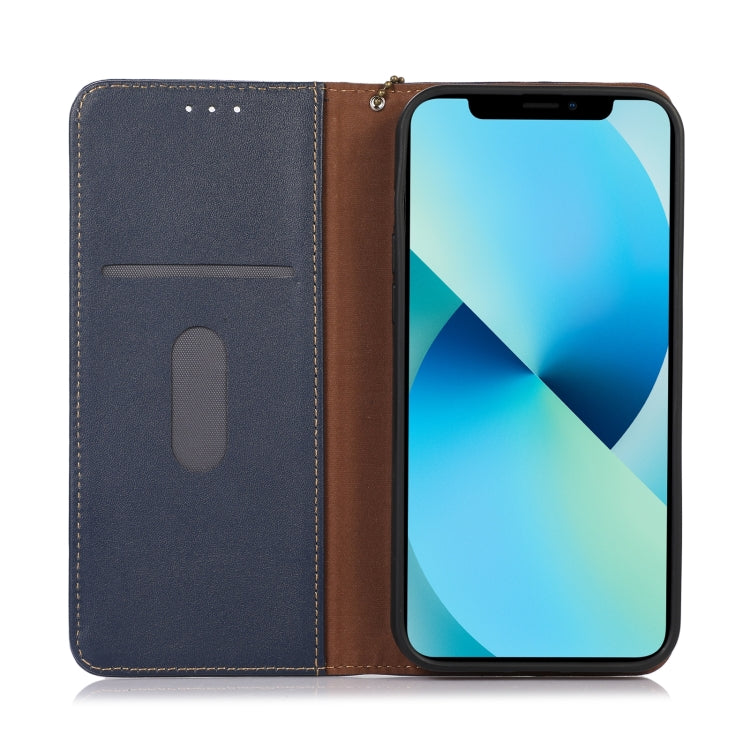 For Samsung Galaxy M13 4G Global KHAZNEH Nappa Top Layer Cowhide Leather Phone Case(Blue) - Galaxy Phone Cases by buy2fix | Online Shopping UK | buy2fix