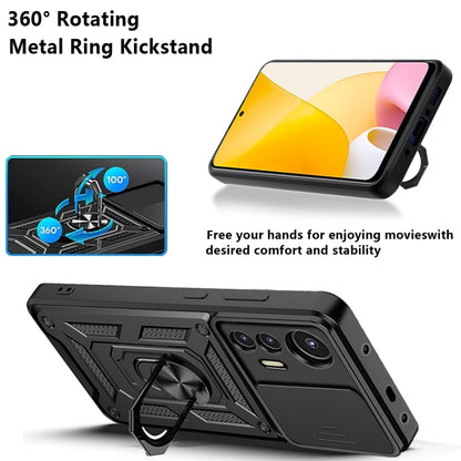 For Xiaomi 12 Lite Sliding Camera Design TPU + PC Phone Case(Black) - Xiaomi Accessories by buy2fix | Online Shopping UK | buy2fix