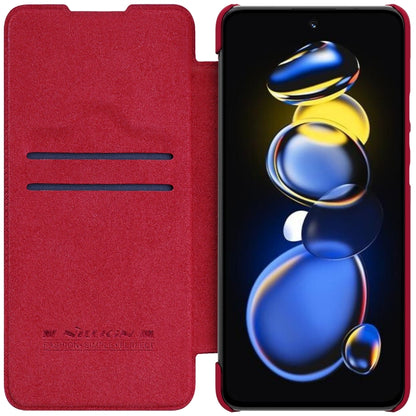 For Xiaomi Redmi Note 11T Pro/11T Pro+ 5G/Poco X4 GT 5G NILLKIN QIN Series Crazy Horse Texture Leather Phone Case(Red) - Xiaomi Cases by NILLKIN | Online Shopping UK | buy2fix