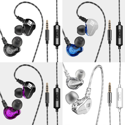 QKZ F910 In-Ear Subwoofer Dual Dynamic Earphone(Transparent) - In Ear Wired Earphone by QKZ | Online Shopping UK | buy2fix