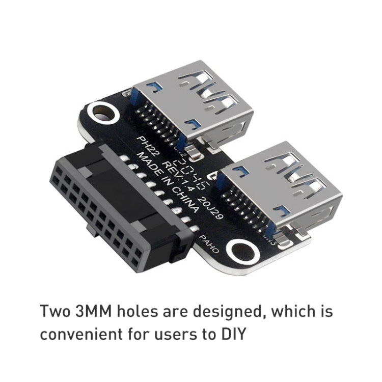 10 PCS 19/20Pin to Dual USB 3.0 Adapter Converter, Model:PH22 - Others by buy2fix | Online Shopping UK | buy2fix