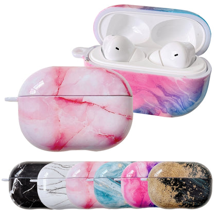 For Xiaomi Redmi Buds 4 Pro Marble Texture PC Glossy Earphone Protective Case(Pink Blue) - Xiaomi Earphone Case by buy2fix | Online Shopping UK | buy2fix