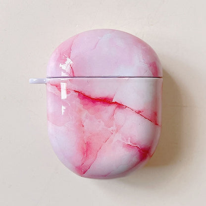 For Xiaomi Redmi Buds 4 Marble Texture PC Glossy Earphone Protective Case(Pink White) - Xiaomi Earphone Case by buy2fix | Online Shopping UK | buy2fix