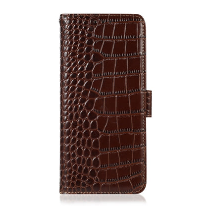 For Huawei Nova Y90/Enjoy 50 Pro Crocodile Top Layer Cowhide Leather Phone Case(Brown) - Huawei Cases by buy2fix | Online Shopping UK | buy2fix