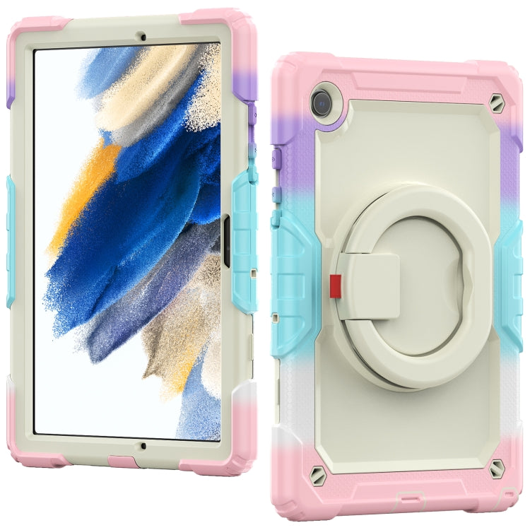 For Samsung Galaxy Galaxy Tab A8 Bracelet Holder Silicone + PC Tablet Case(Colorful Pink) - Other Galaxy Tab PC by buy2fix | Online Shopping UK | buy2fix