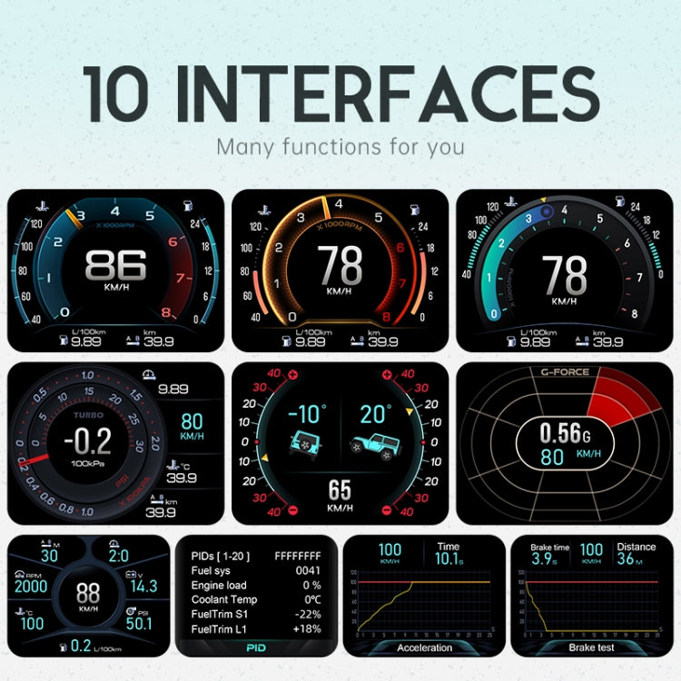 A450 OM Car 2.8 inch OBDII + MEMS Head-Up Display System - In Car by buy2fix | Online Shopping UK | buy2fix