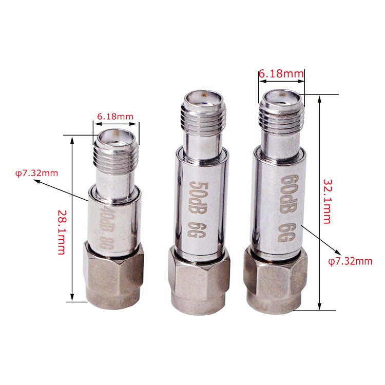 6dBi SMA Attenuator DC-6GHz SMA Coaxial Fixed Connectors - Connectors by buy2fix | Online Shopping UK | buy2fix