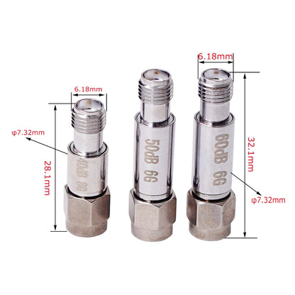 60dBi SMA Attenuator DC-6GHz SMA Coaxial Fixed Connectors - Connectors by buy2fix | Online Shopping UK | buy2fix