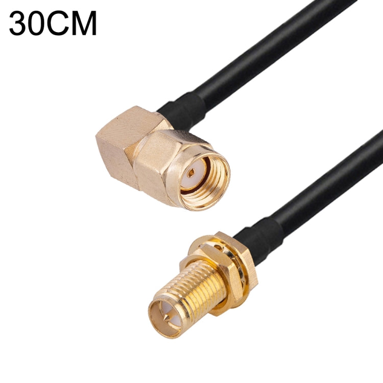 RP-SMA Male Elbow to RP-SMA Female RG174 RF Coaxial Adapter Cable, Length: 30cm - Connectors by buy2fix | Online Shopping UK | buy2fix