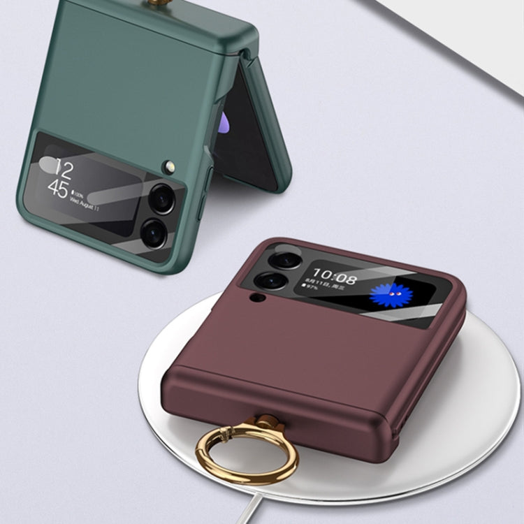 For Samsung Galaxy Z Flip4 GKK Magnetic Hinged Flip Case with Ring Holder(Orange) - Galaxy Z Flip4 5G Cases by GKK | Online Shopping UK | buy2fix