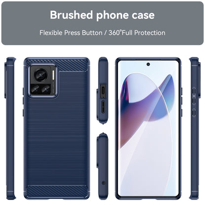 For Motorola Moto X30 Pro/Edge 30 Ultra Brushed Texture Carbon Fiber TPU Phone Case(Blue) - Motorola Cases by buy2fix | Online Shopping UK | buy2fix