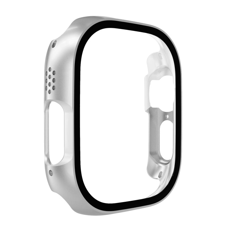 Tempered Glass Film PC Watch Case For Apple Watch Ultra 49mm(Silver) - Smart Wear by buy2fix | Online Shopping UK | buy2fix