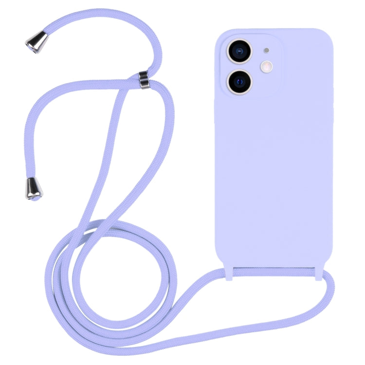 For iPhone 12 Crossbody Lanyard Liquid Silicone Case(Light Purple) - iPhone 12 / 12 Pro Cases by buy2fix | Online Shopping UK | buy2fix