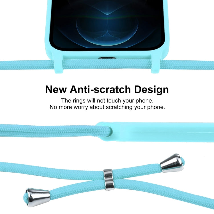 For iPhone 12 Pro Max Crossbody Lanyard Liquid Silicone Case(Ice Blue) - iPhone 12 Pro Max Cases by buy2fix | Online Shopping UK | buy2fix