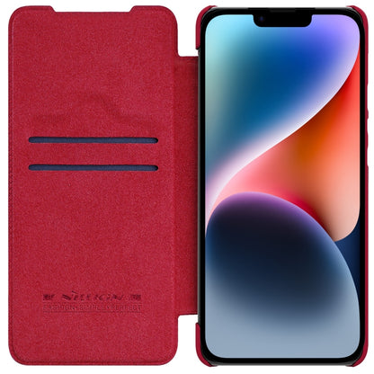 For iPhone 14 NILLKIN QIN Series Pro Crazy Horse Texture Leather Case(Red) - iPhone 14 Cases by NILLKIN | Online Shopping UK | buy2fix