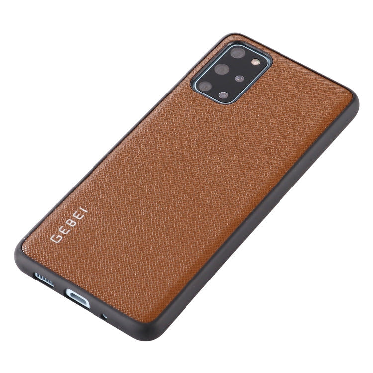 For Galaxy S20 GEBEI Full-coverage Shockproof Leather Protective Case(Brown) - Galaxy Phone Cases by GEBEI | Online Shopping UK | buy2fix