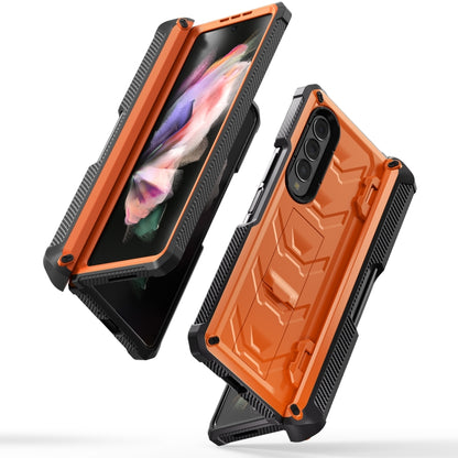 For Samsung Galaxy Z Fold3 5G Armored All-inclusive Shockproof Folding Phone Case(Orange) - Galaxy Phone Cases by buy2fix | Online Shopping UK | buy2fix