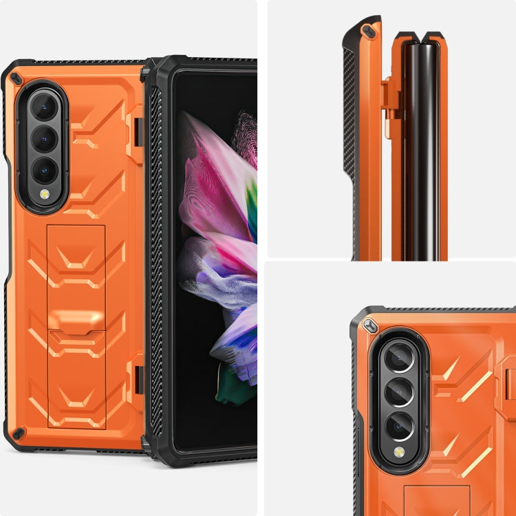 For Samsung Galaxy Z Fold3 5G Armored All-inclusive Shockproof Folding Phone Case(Orange) - Galaxy Phone Cases by buy2fix | Online Shopping UK | buy2fix